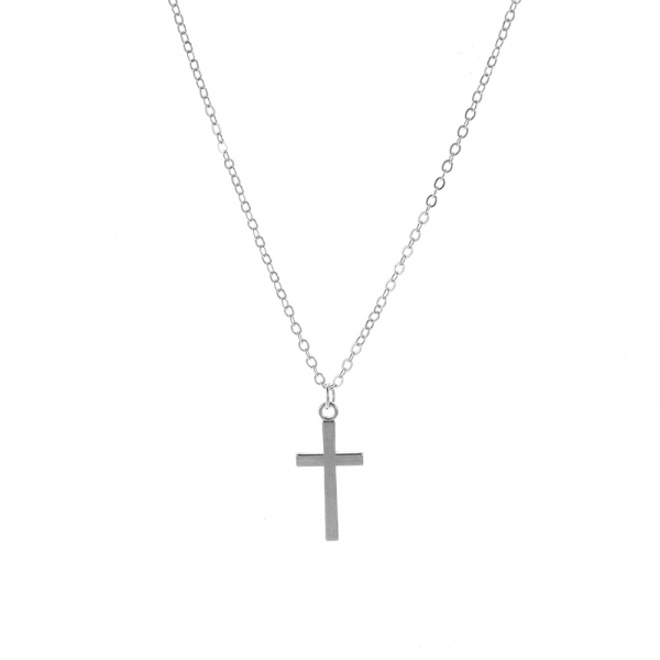 Collier croix chaîne fine métal