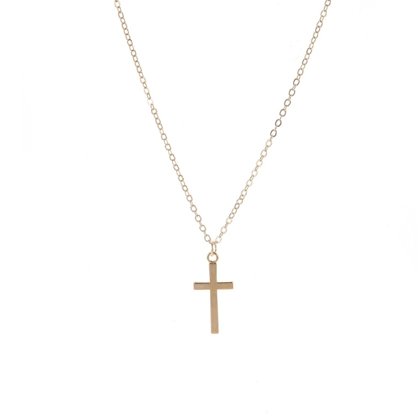 Collier croix chaîne fine métal